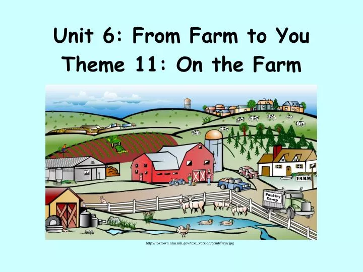 unit 6 from farm to you theme 11 on the farm