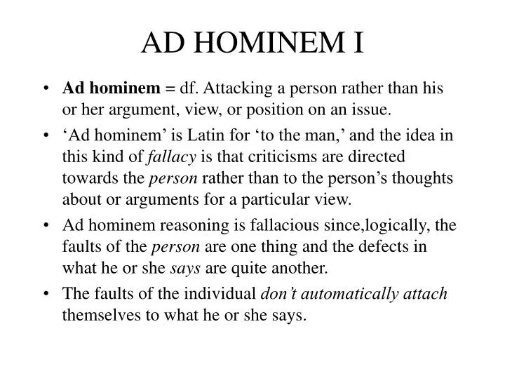 ad hominem i