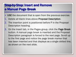 Step-by-Step: Insert and Remove a Manual Page Break