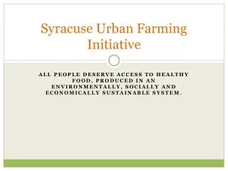 Syracuse Urban Farming Initiative