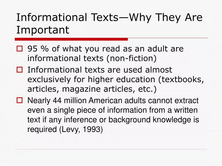 informational texts why they are important