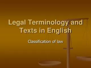 legal terminology and texts in english