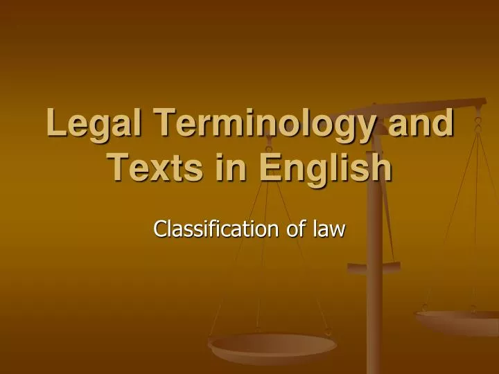 legal terminology and texts in english