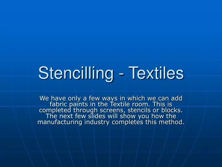 stencilling textiles