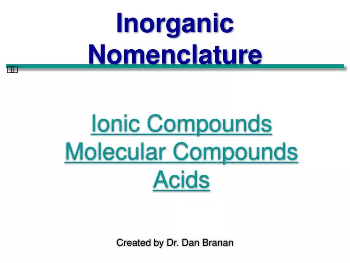 ionic compounds molecular compounds acids