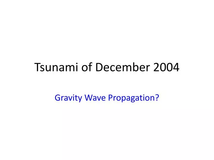 tsunami of december 2004