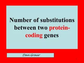 Number of substitutions between two protein-coding genes