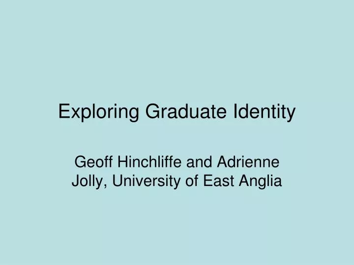 exploring graduate identity