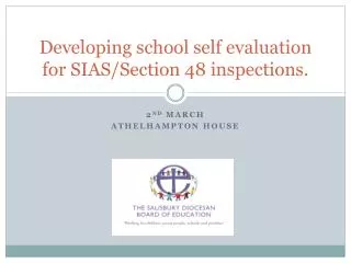 Developing school self evaluation for SIAS/Section 48 inspections.
