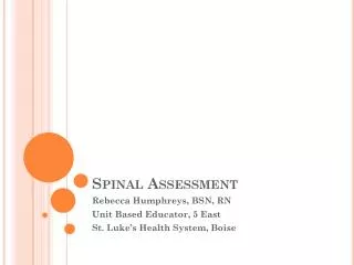 Spinal Assessment
