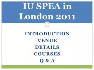 IU SPEA in London 2011