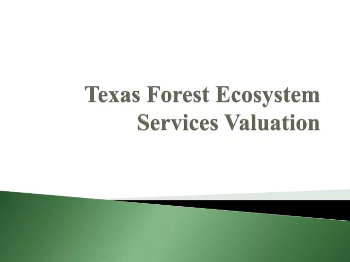 texas forest ecosystem services valuation