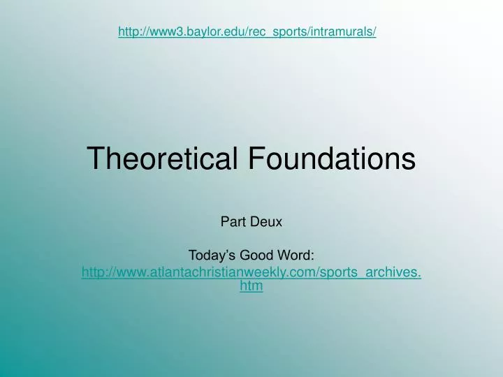 theoretical foundations