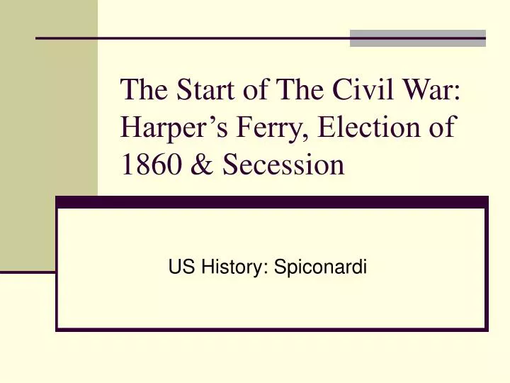 the start of the civil war harper s ferry election of 1860 secession