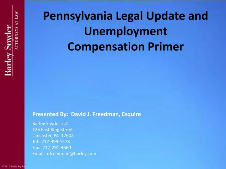 pennsylvania legal update and unemployment compensation primer