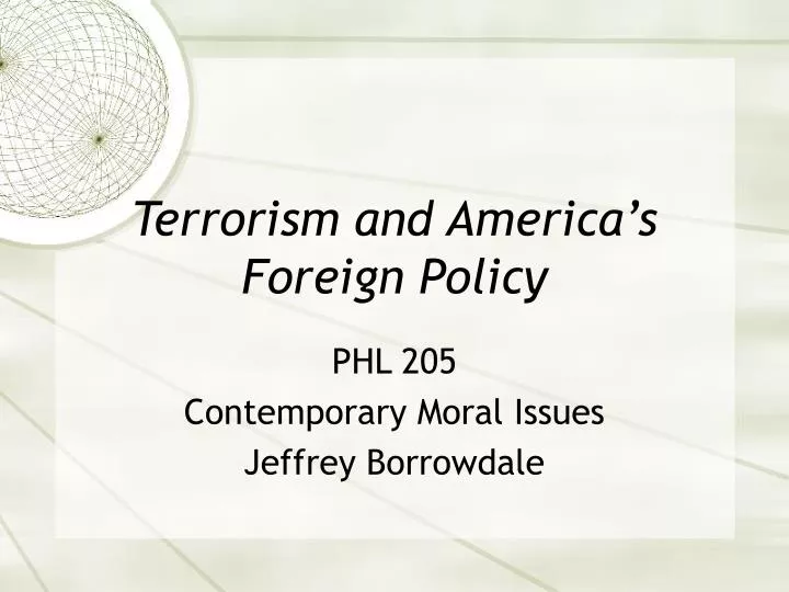 terrorism and america s foreign policy