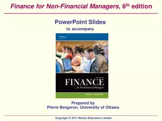 Finance for Non-Financial Managers , 6 th edition