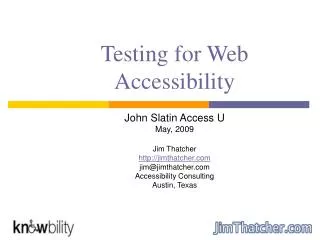 Testing for Web Accessibility