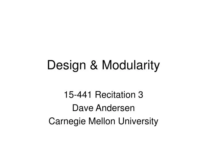 design modularity
