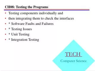 CH08: Testing the Programs