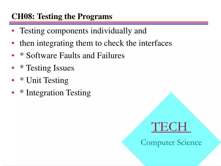 ch08 testing the programs