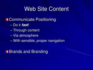 Web Site Content