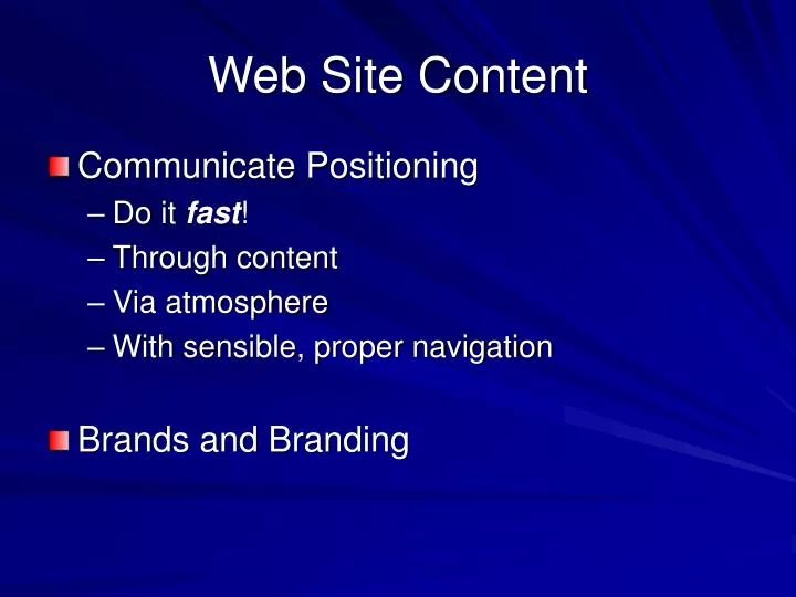 web site content