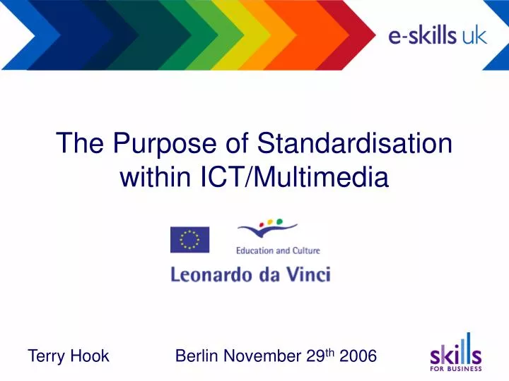 the purpose of standardisation within ict multimedia