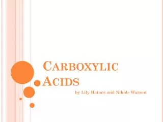 Carboxylic Acids