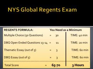 NYS Global Regents Exam