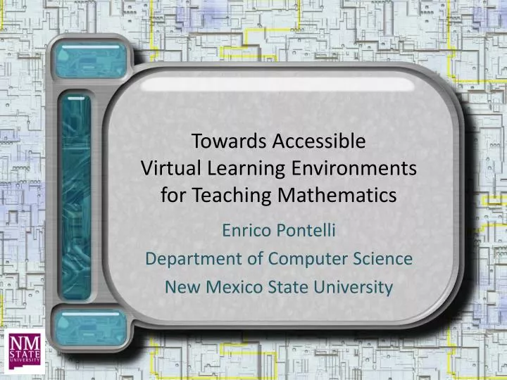 towards accessible virtual learning environments for teaching mathematics