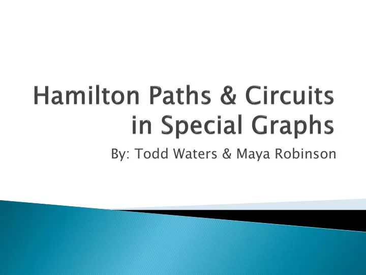 hamilton paths circuits in special graphs