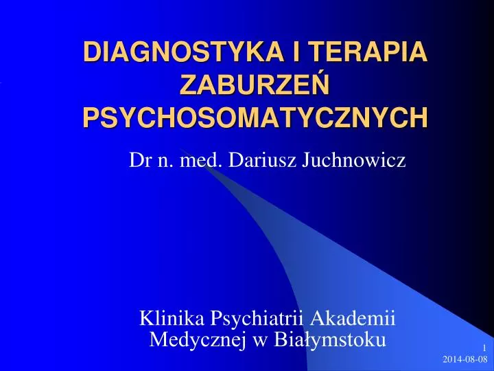 diagnostyka i terapia zaburze psychosomatycznych