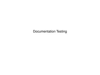 Documentation Testing