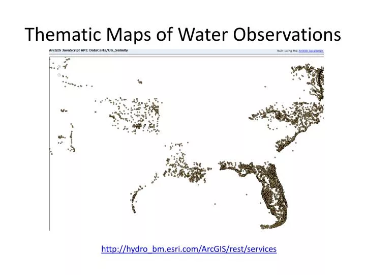 thematic maps of water observations