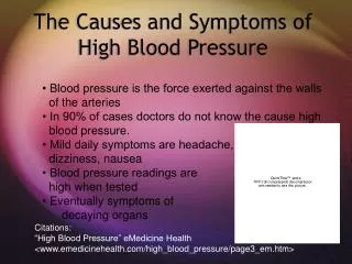 The Causes and Symptoms of High Blood Pressure