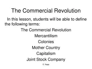 The Commercial Revolution