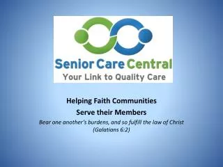 Helping Faith Communities Serve their Members
