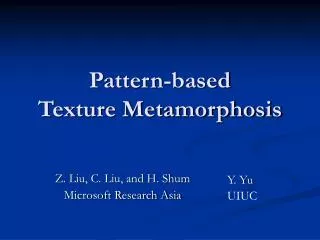 Pattern-based Texture Metamorphosis