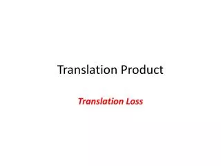 Translation Product