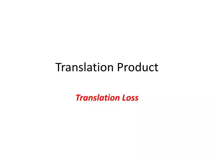 translation product