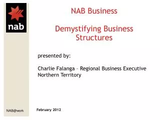 NAB Business Demystifying Business Structures