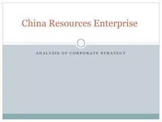 China Resources Enterprise