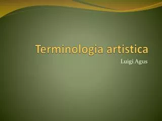Terminologia artistica