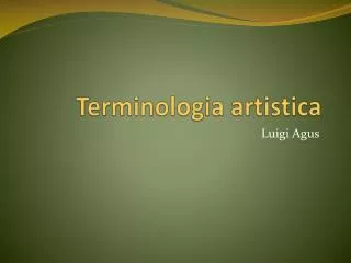 terminologia artistica