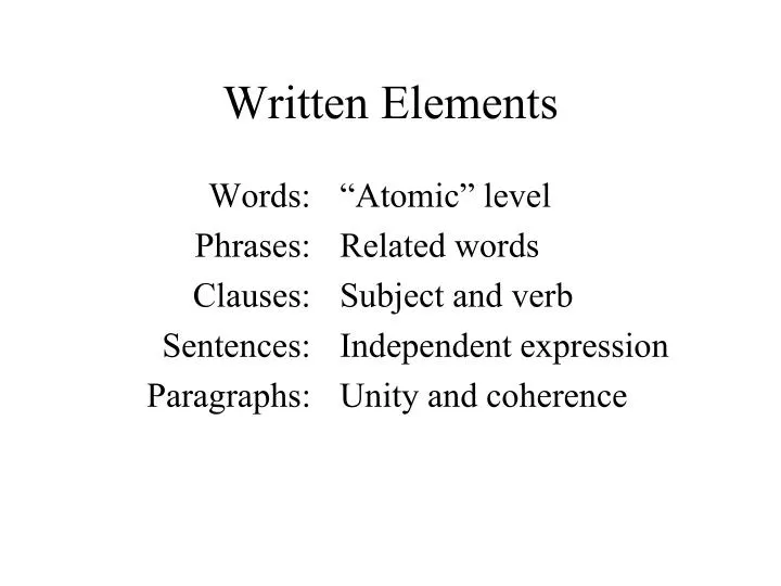 written elements