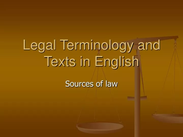 legal terminology and texts in english