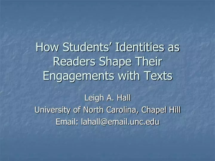 how students identities as readers shape their engagements with texts