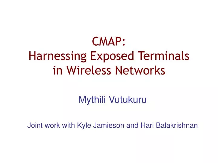 cmap harnessing exposed terminals in wireless networks