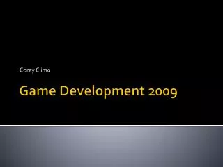 Game Development 2009